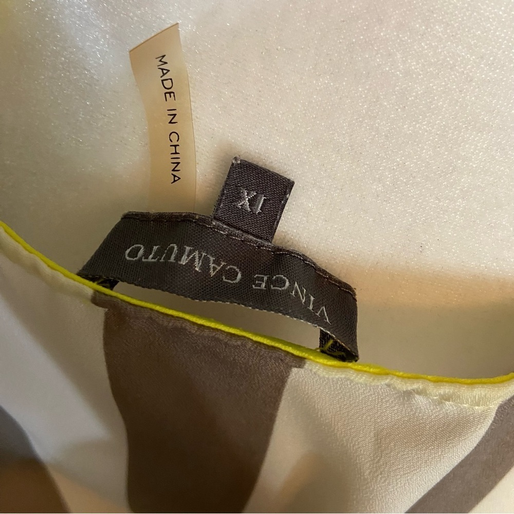 16. Vince Camuto Light Brown & Cream Abstract Multi Patterned Tank Top Size 1X - Picture 11 of 11